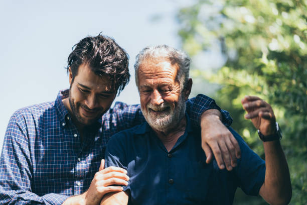 Adult men enjoying the outdoors