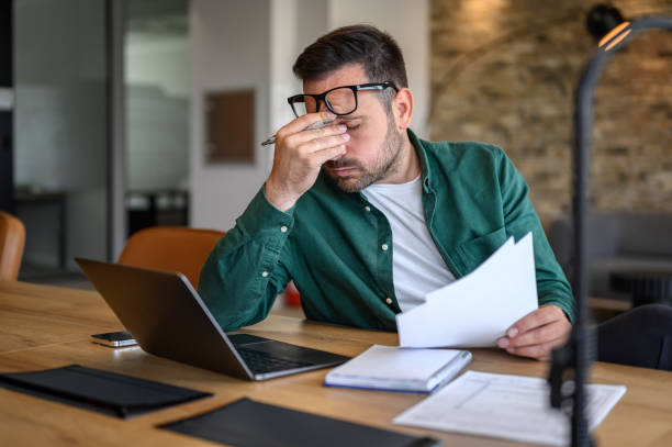 Man stressed by his job