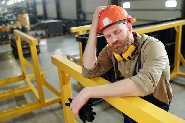 Man at work not feeling well